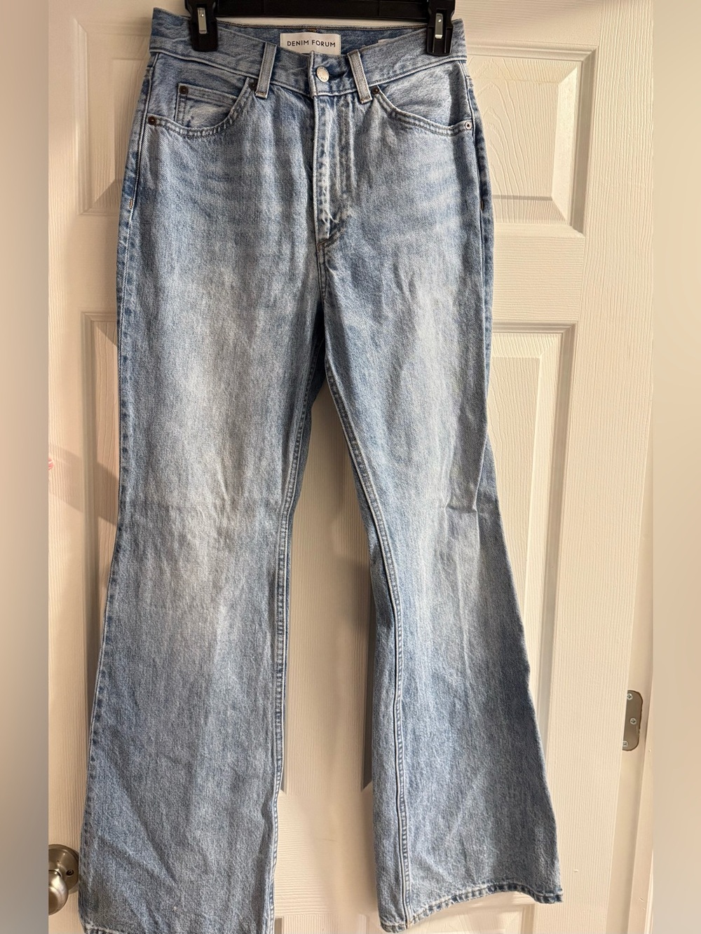 Denim Forum Aritzia Light Blue Flared Wide-Leg Jeans